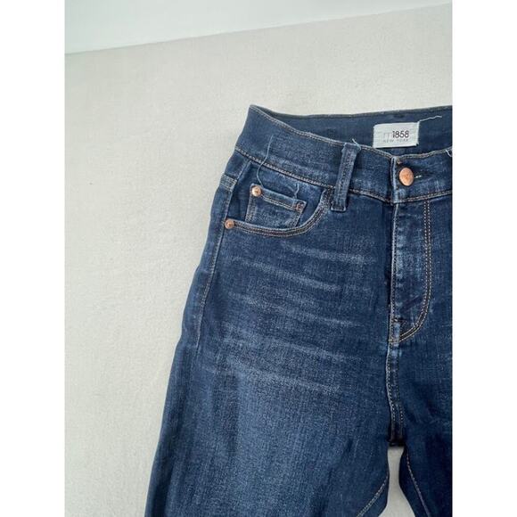Women's M1858 Denim Jeans Size 2 "Parsons" Skinny with Hi/Low Hem Dark Wash - Picture 4 of 7